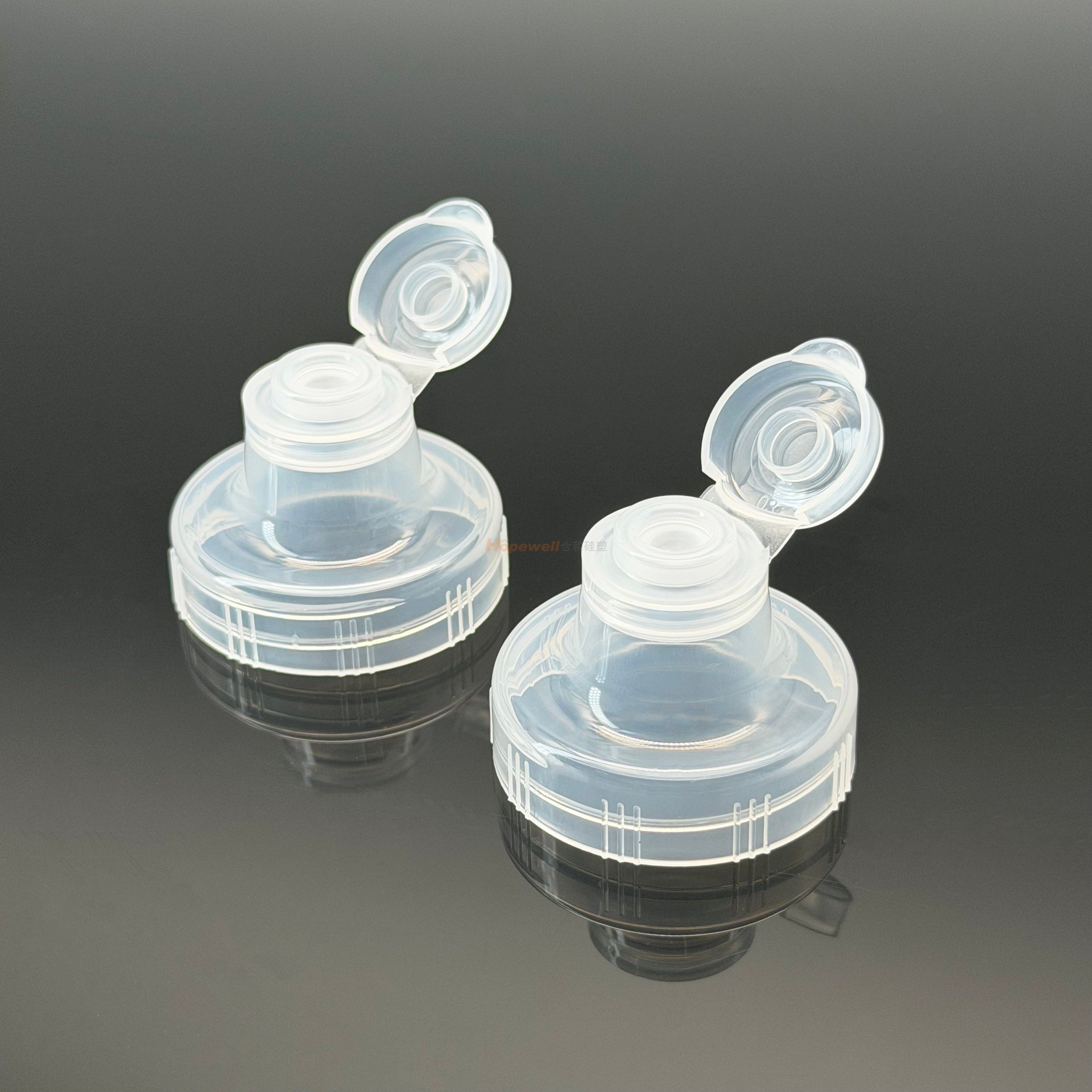 plastic nozzle cap with silicone valve