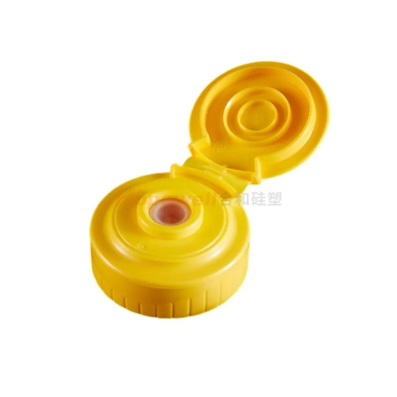 Syrup Bottle Cap with Silicone Valve -Yellow