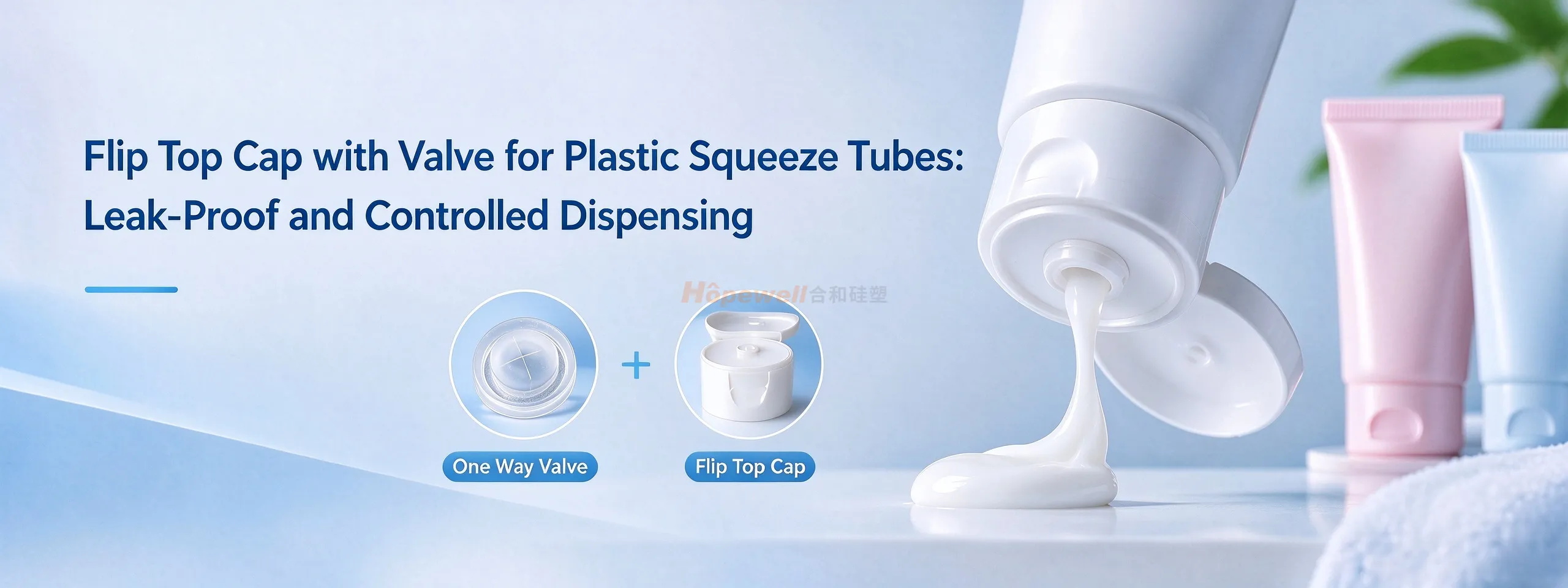 Flip Top Cap with Valve for Plastic Squeeze Tubes: Leak Proof and Controlled Dispensing