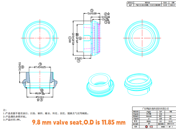 Leak Proof 9.8mm Cross Slit Silicone Valve