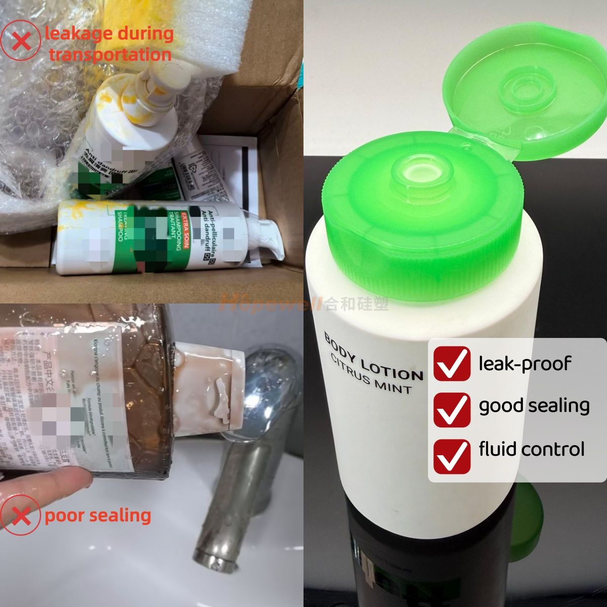 Squeeze Bottle Cap with Valve for Shampoo Bottles(Red)