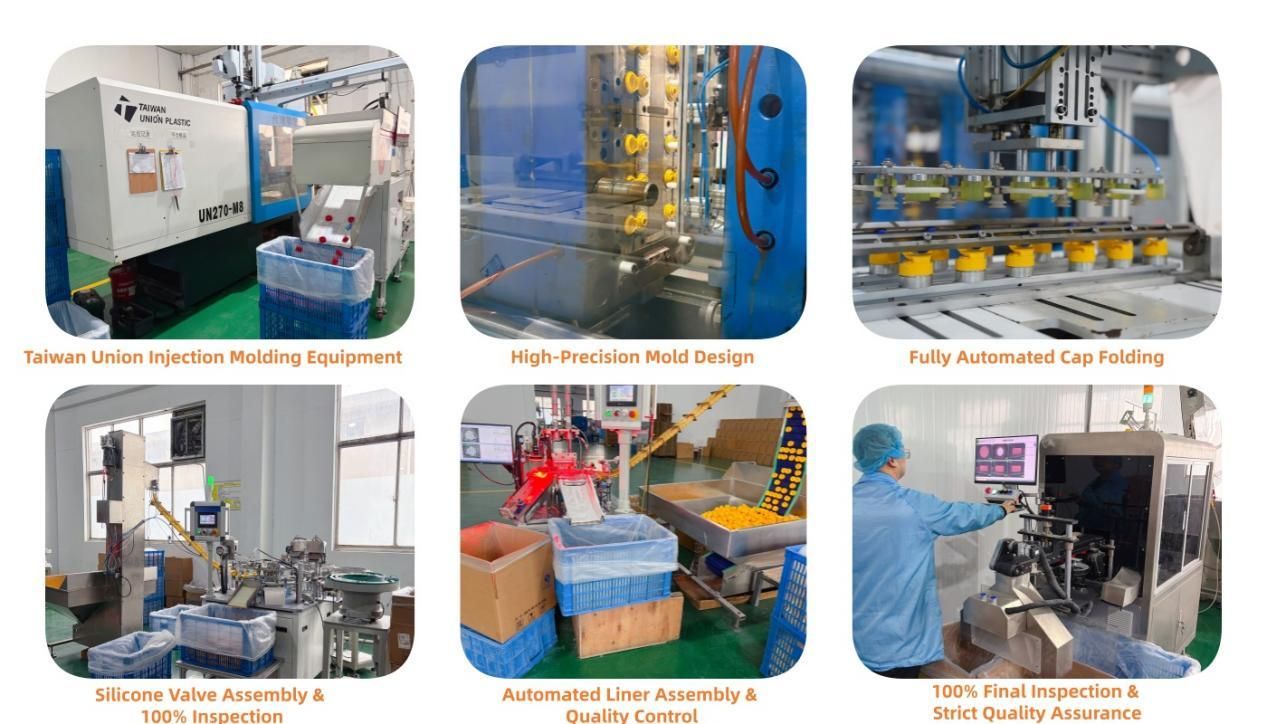 24/410 Plastic Bottle Closures with Silicone Valve