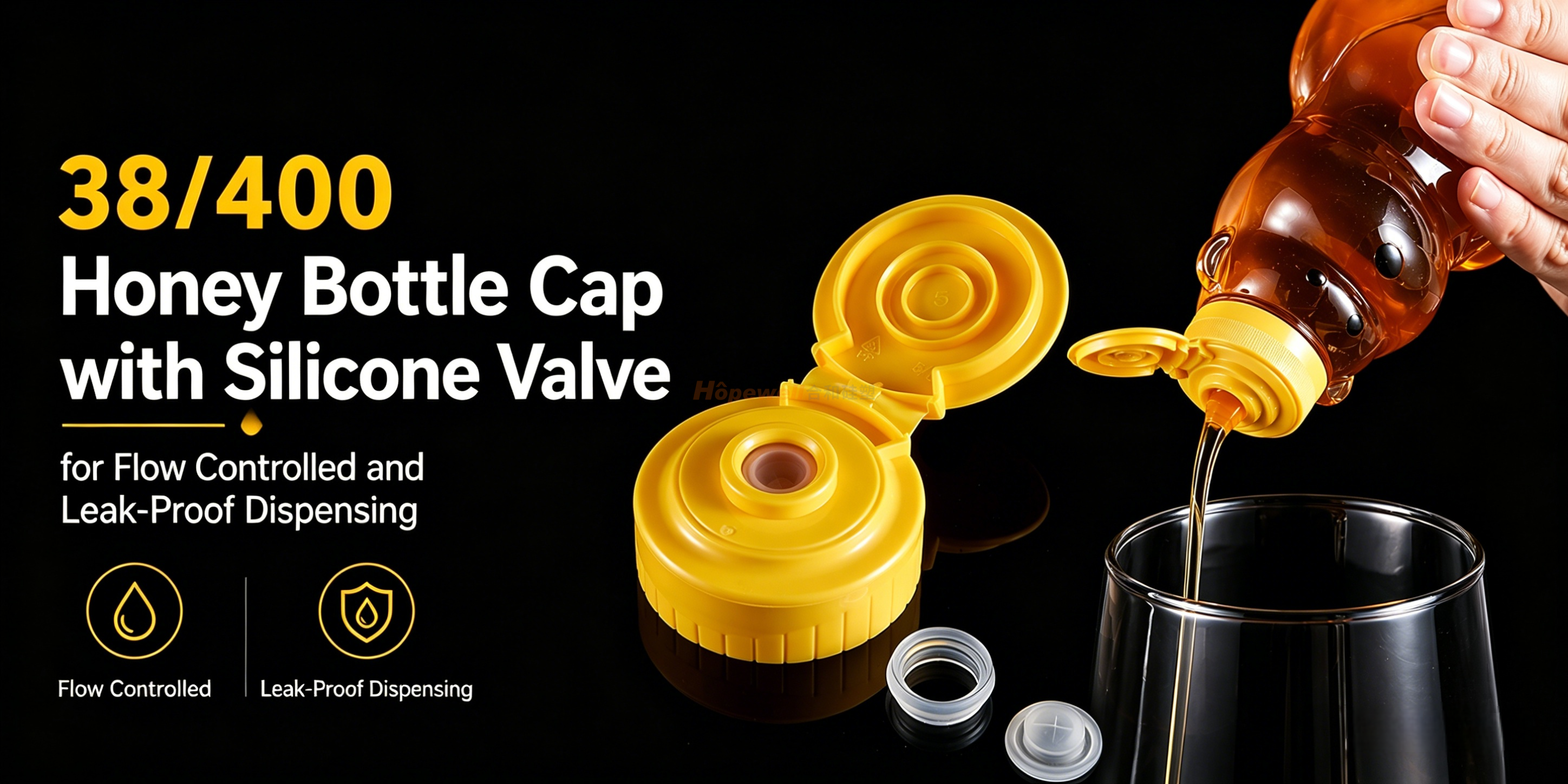 Honey Bottle Cap with Silicone Valve (White)