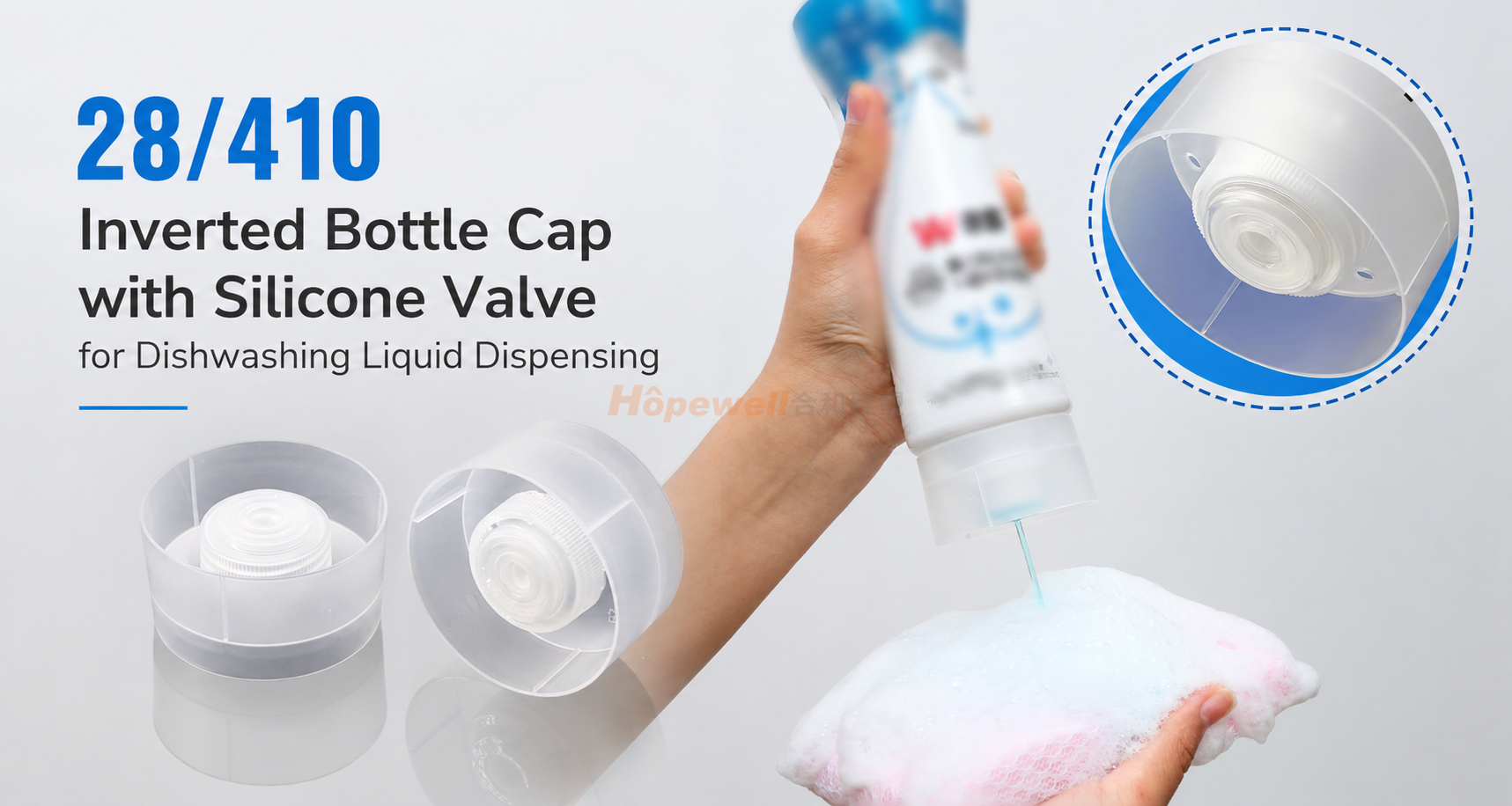 28/410 Inverted Bottle Cap with Silicone Valve