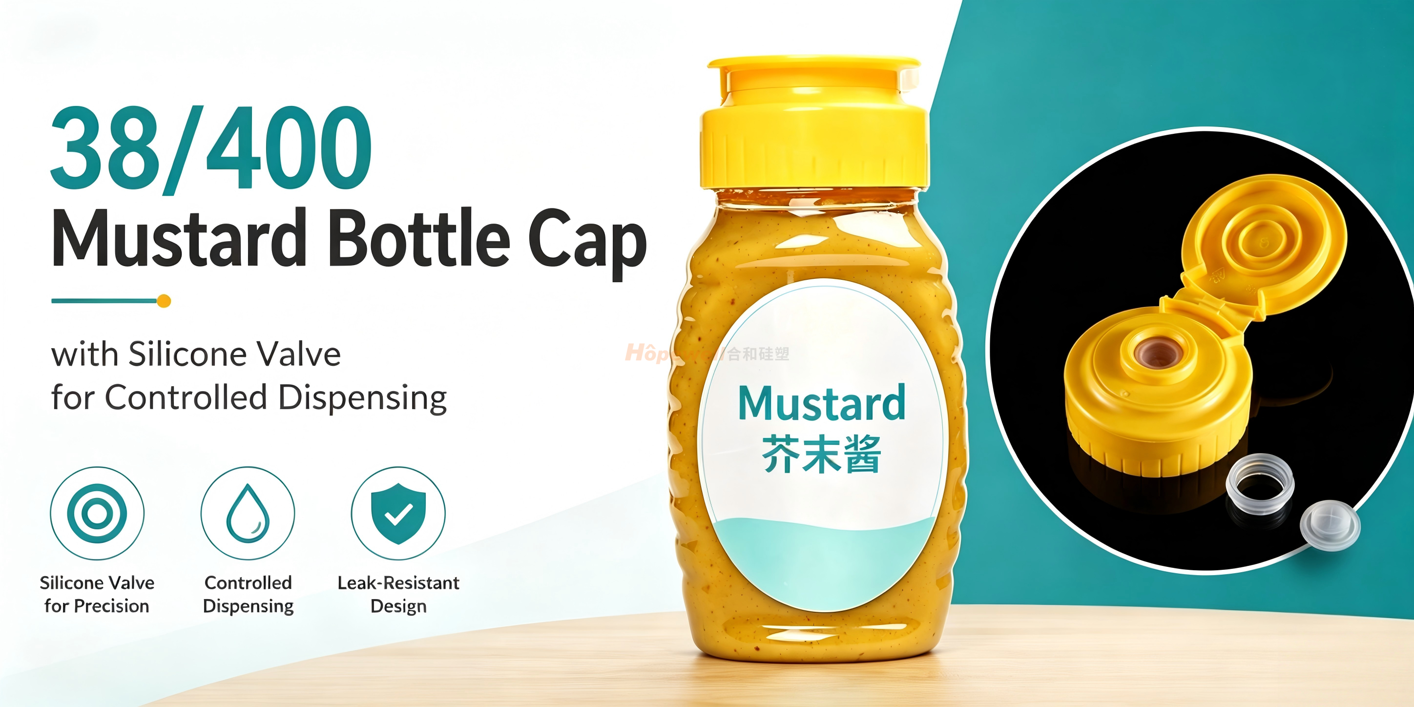 38/400 Mustard Bottle Cap with Valve (Red)