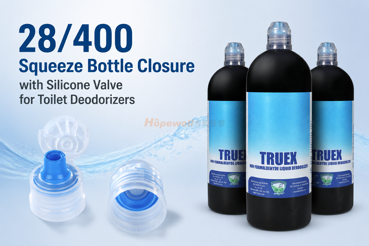 28/400 Squeeze Bottle Closure (Blue)