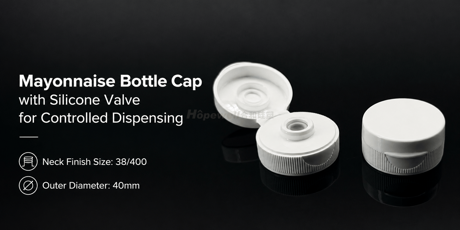 38/400 Mayonnaise Bottle Cap with Valve (White)