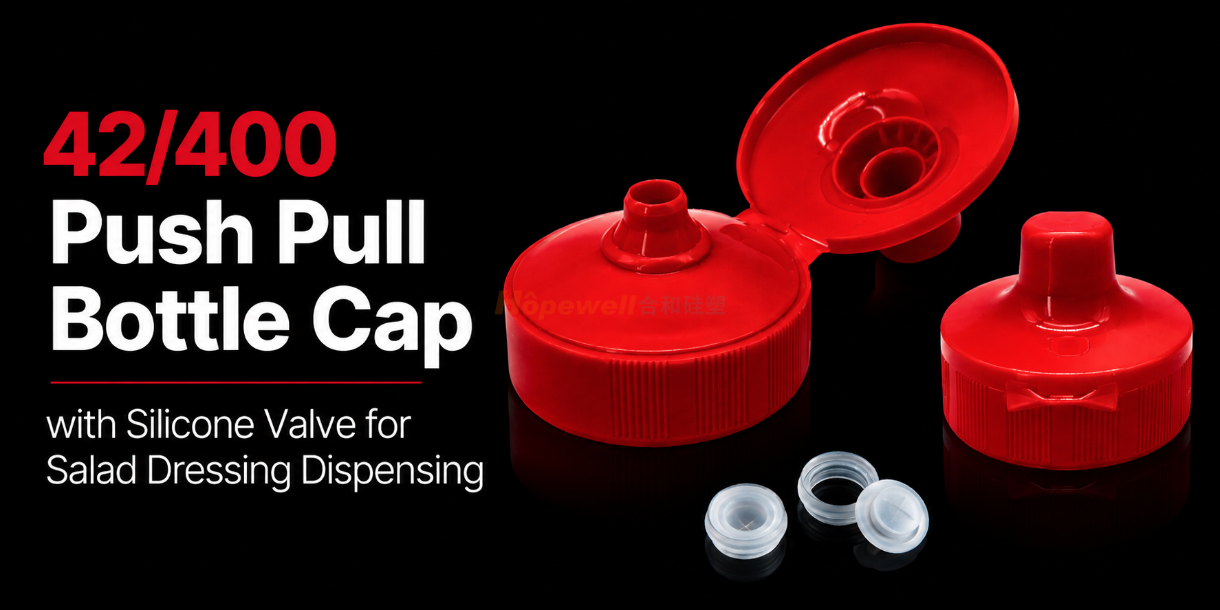 42/400 Push Pull Bottle Cap with Valve (Red)