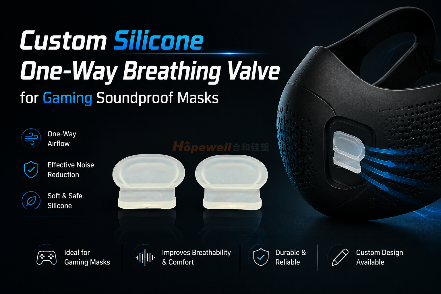 Custom Silicone One-Way Breathing Valve